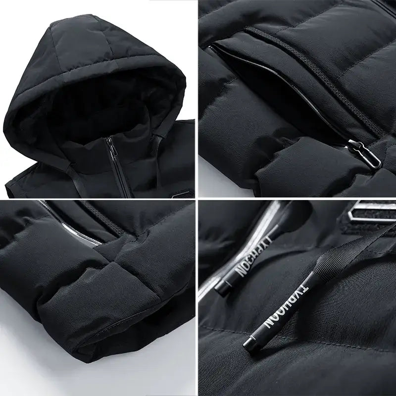 Puffer Gilet - Men's Hooded Zip Up Bodywarmer-Vests-Chaps London-Chaps London