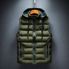 Puffer Gilet - Men's Hooded Zip Up Bodywarmer-Vests-Chaps London-Green-XS-Chaps London