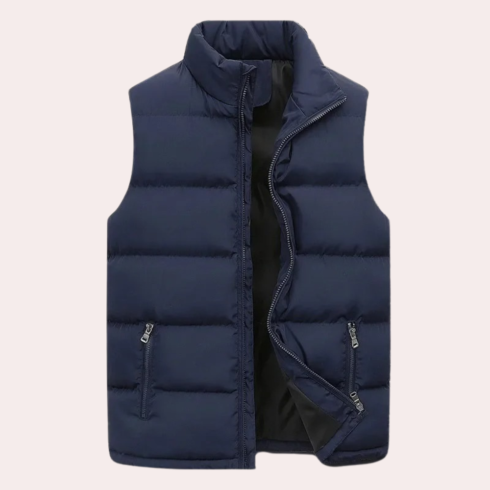 Puffer Gilet - Men's Padded Sleeveless Zip Up-Vests-Chaps London-Blue-S-Chaps London