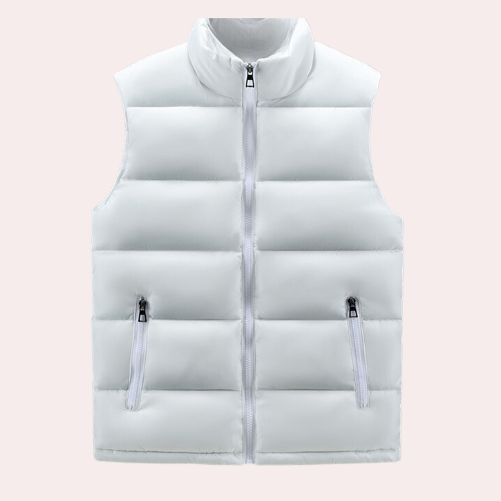 Puffer Gilet - Men's Padded Sleeveless Zip Up-Vests-Chaps London-White-S-Chaps London
