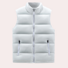 Puffer Gilet - Men's Padded Sleeveless Zip Up-Vests-Chaps London-White-S-Chaps London
