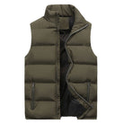 Puffer Gilet - Men's Padded Zip Up Bodywarmer-Men's Puffer Vest-Chaps London-Army Green-M-Chaps London
