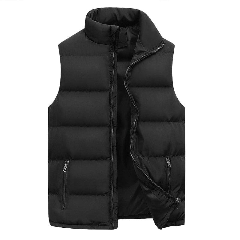 Puffer Gilet - Men's Padded Zip Up Bodywarmer-Men's Puffer Vest-Chaps London-Black-M-Chaps London