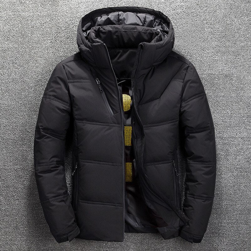 Puffer Jacket - Hooded Padded Men's Winter Jacket-Puffer Jackets-Chaps London-Black-XS-Chaps London