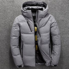 Puffer Jacket - Hooded Padded Men's Winter Jacket-Puffer Jackets-Chaps London-Light Grey-XS-Chaps London