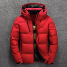 Puffer Jacket - Hooded Padded Men's Winter Jacket-Puffer Jackets-Chaps London-Red-XS-Chaps London