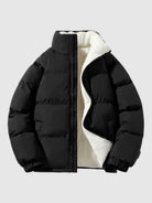 Puffer Jacket - Men's Fleece Lined Warm Padded-Men Jackets-Chaps London-Black-S-Chaps London