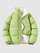 Puffer Jacket - Men's Fleece Lined Warm Padded-Men Jackets-Chaps London-Green-S-Chaps London