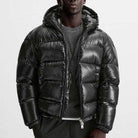 Puffer Jacket - Men's Hooded Black Winter Down Jacket-Jassen-Chaps London-Black-S-Chaps London