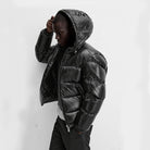 Puffer Jacket - Men's Hooded Black Winter Down Jacket-Jassen-Chaps London-Chaps London