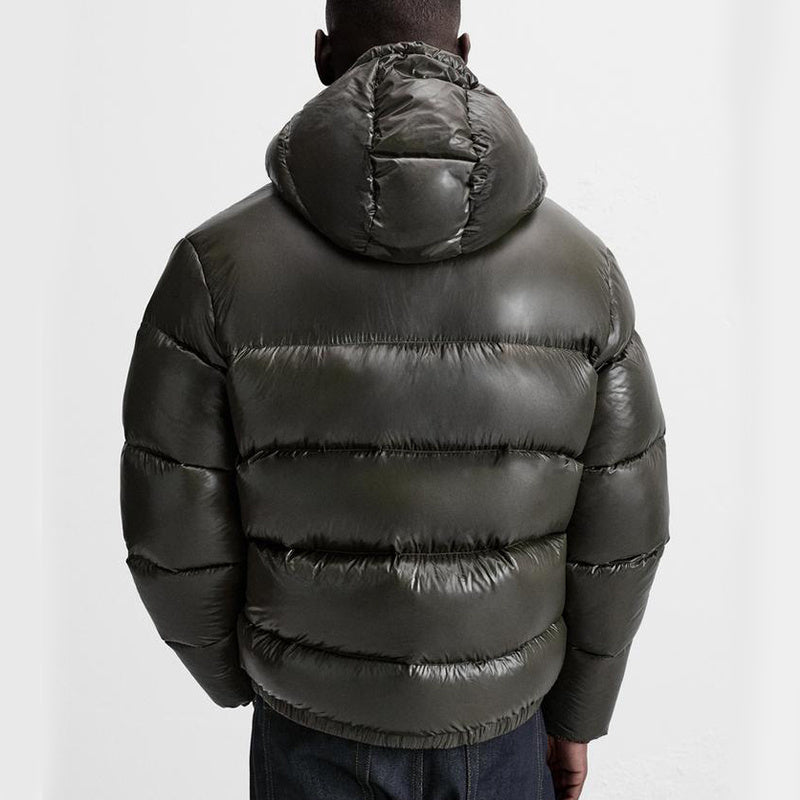 Puffer Jacket - Men's Hooded Black Winter Down Jacket-Jassen-Chaps London-Chaps London