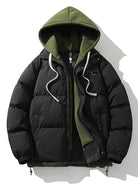 Puffer Jacket - Men's Hooded Thick Padded Winter Coat-Puffer Jackets-Chaps London-Black-S-Chaps London