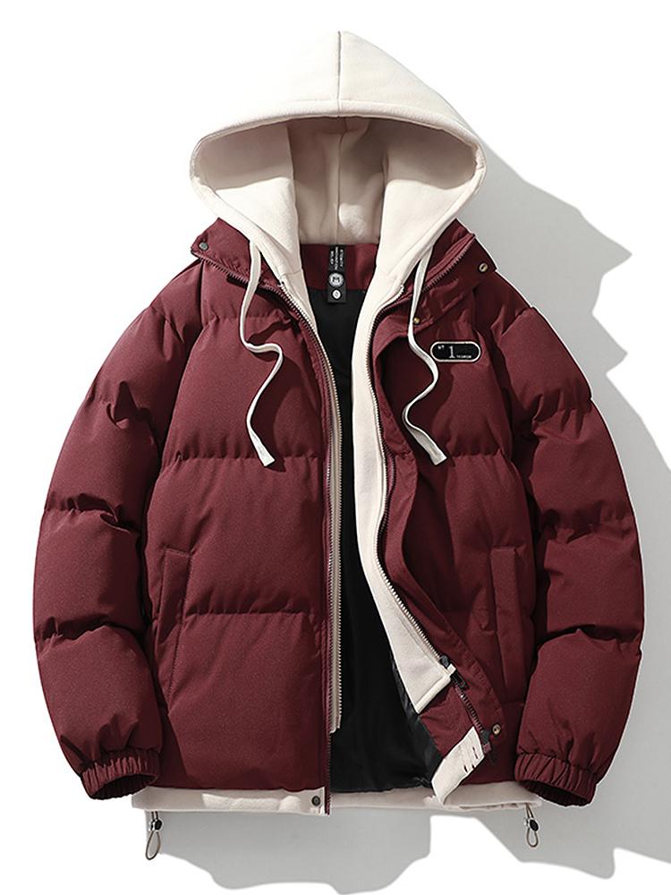Puffer Jacket - Men's Hooded Thick Padded Winter Coat-Puffer Jackets-Chaps London-Red-S-Chaps London