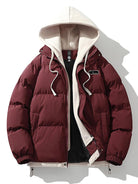 Puffer Jacket - Men's Hooded Thick Padded Winter Coat-Puffer Jackets-Chaps London-Red-S-Chaps London