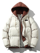 Puffer Jacket - Men's Hooded Thick Padded Winter Coat-Puffer Jackets-Chaps London-White-S-Chaps London