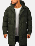 Puffer Jacket - Men's Hooded Warm Winter Parka-Men Jackets-Chaps London-Dark Green-L-Chaps London