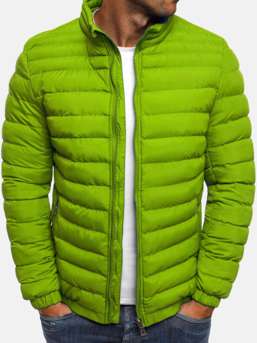Puffer Jacket - Men's Lightweight Quilted Down Jacket-Puffer Jackets-Chaps London-Green-S-Chaps London