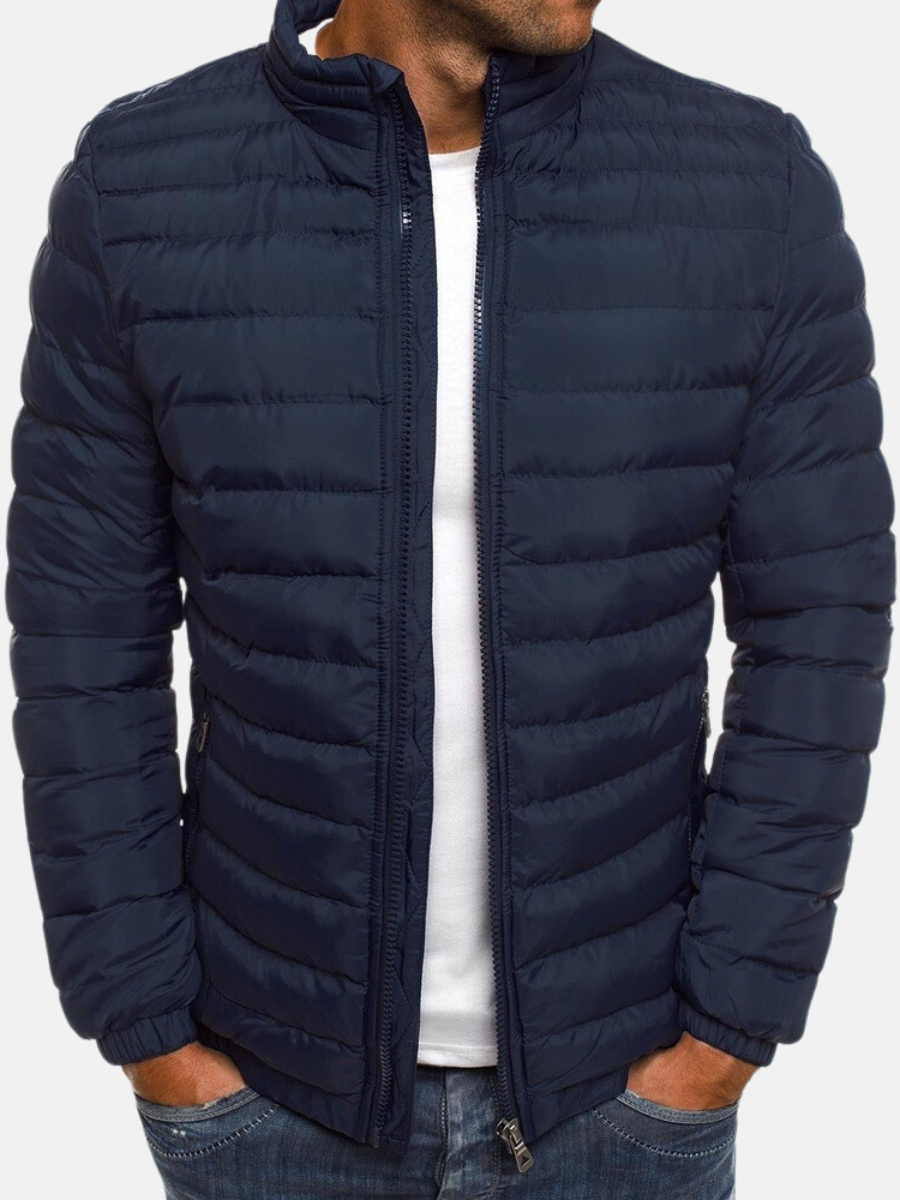 Puffer Jacket - Men's Lightweight Quilted Down Jacket-Puffer Jackets-Chaps London-Navy Blue-S-Chaps London