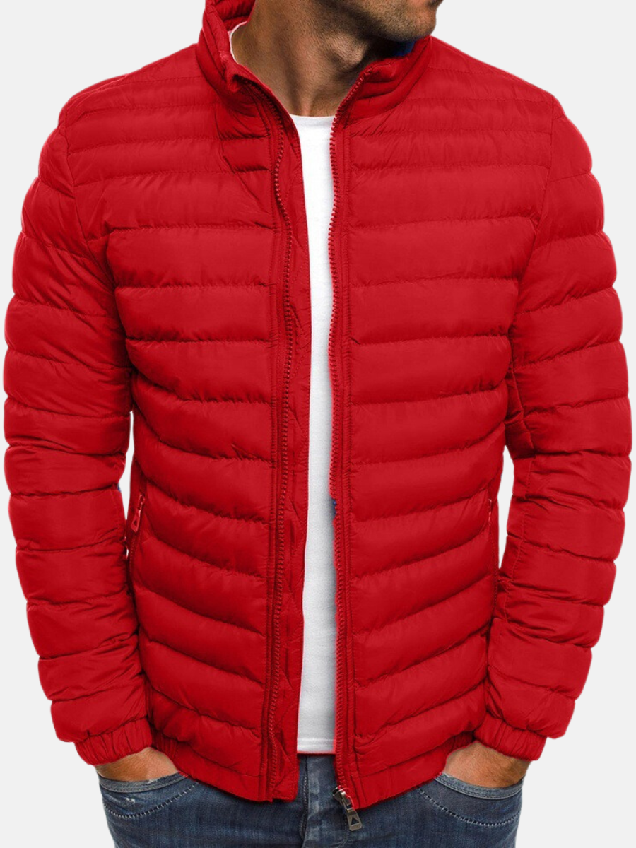 Puffer Jacket - Men's Lightweight Quilted Down Jacket-Puffer Jackets-Chaps London-Red-S-Chaps London