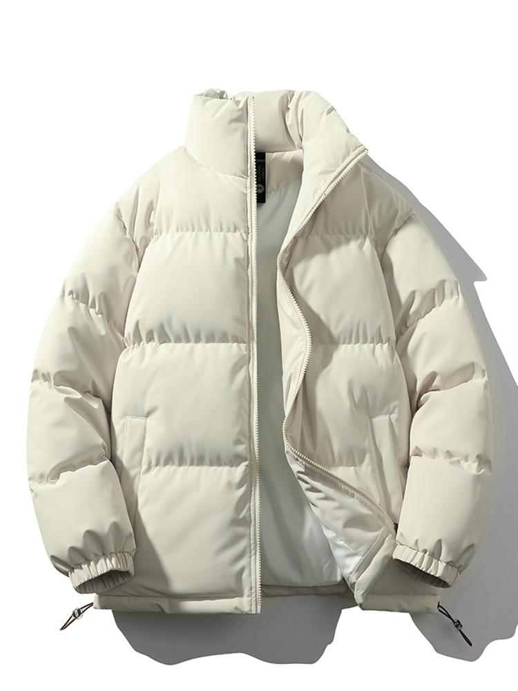 Puffer Jacket - Men's Padded Down Winter Jacket-Men Jackets-Chaps London-Beige-S-Chaps London