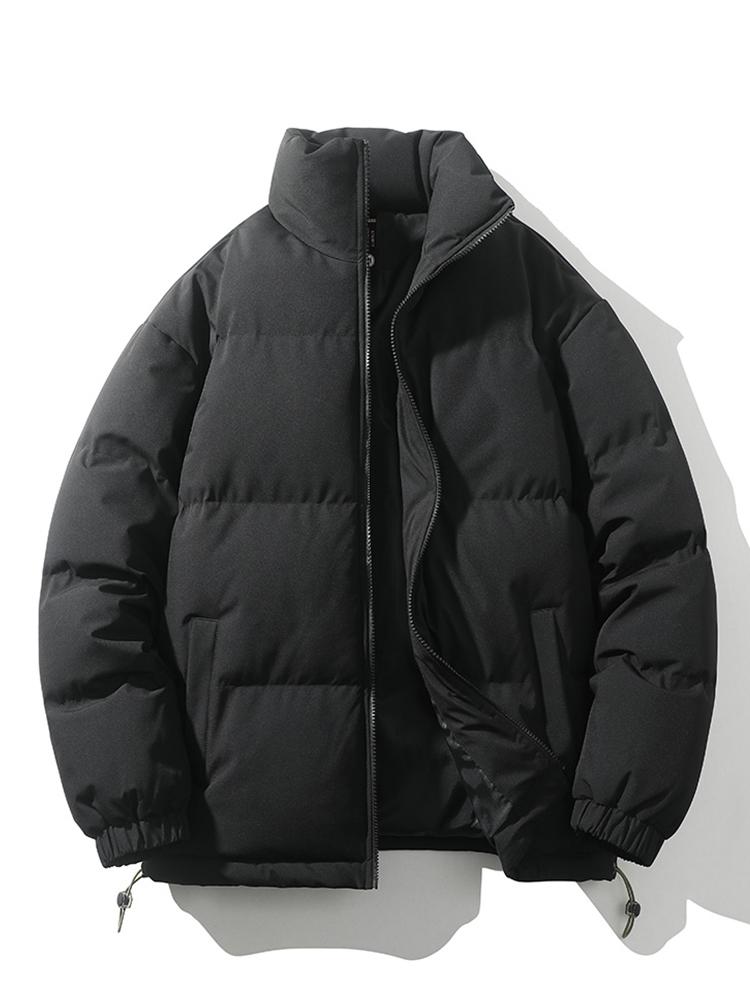Puffer Jacket - Men's Padded Down Winter Jacket-Men Jackets-Chaps London-Black-S-Chaps London