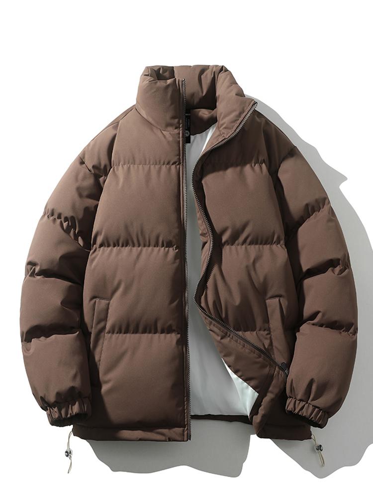 Puffer Jacket - Men's Padded Down Winter Jacket-Men Jackets-Chaps London-Brown-S-Chaps London