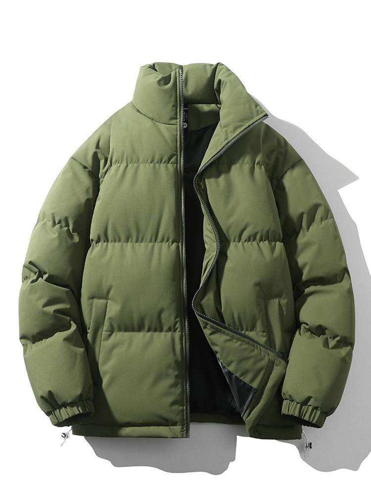 Puffer Jacket - Men's Padded Down Winter Jacket-Men Jackets-Chaps London-Dark Green-S-Chaps London