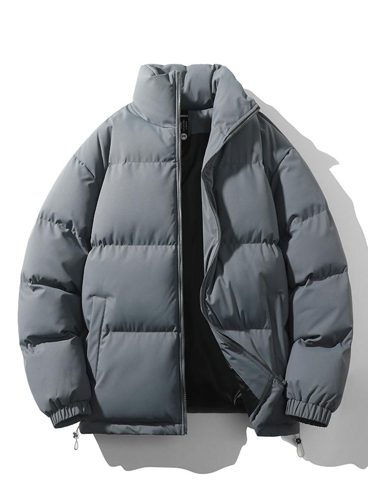 Puffer Jacket - Men's Padded Down Winter Jacket-Men Jackets-Chaps London-Gray-S-Chaps London