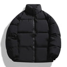Puffer Jacket - Men's Padded Warm Winter Down-Puffer Jackets-Chaps London-Black-M-Chaps London