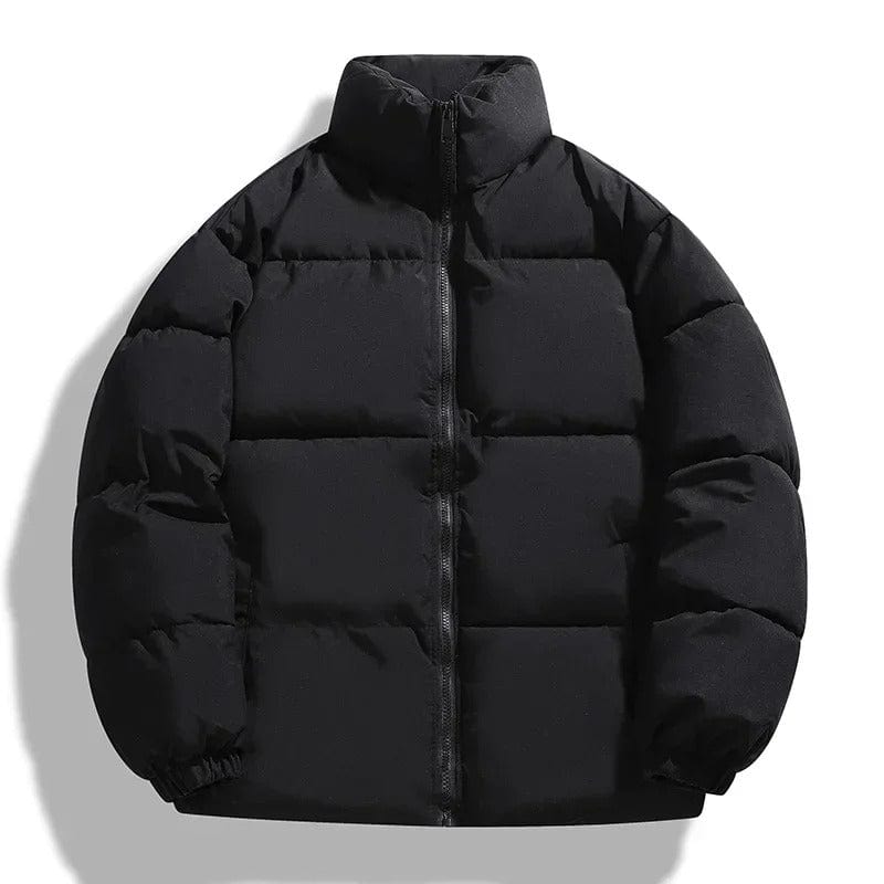 Puffer Jacket - Men's Padded Warm Winter Down-Puffer Jackets-Chaps London-Black-M-Chaps London