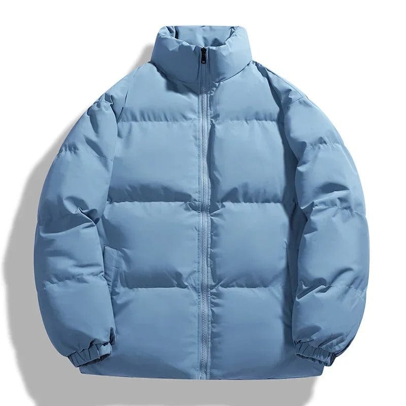 Puffer Jacket - Men's Padded Warm Winter Down-Puffer Jackets-Chaps London-Light Blue-M-Chaps London