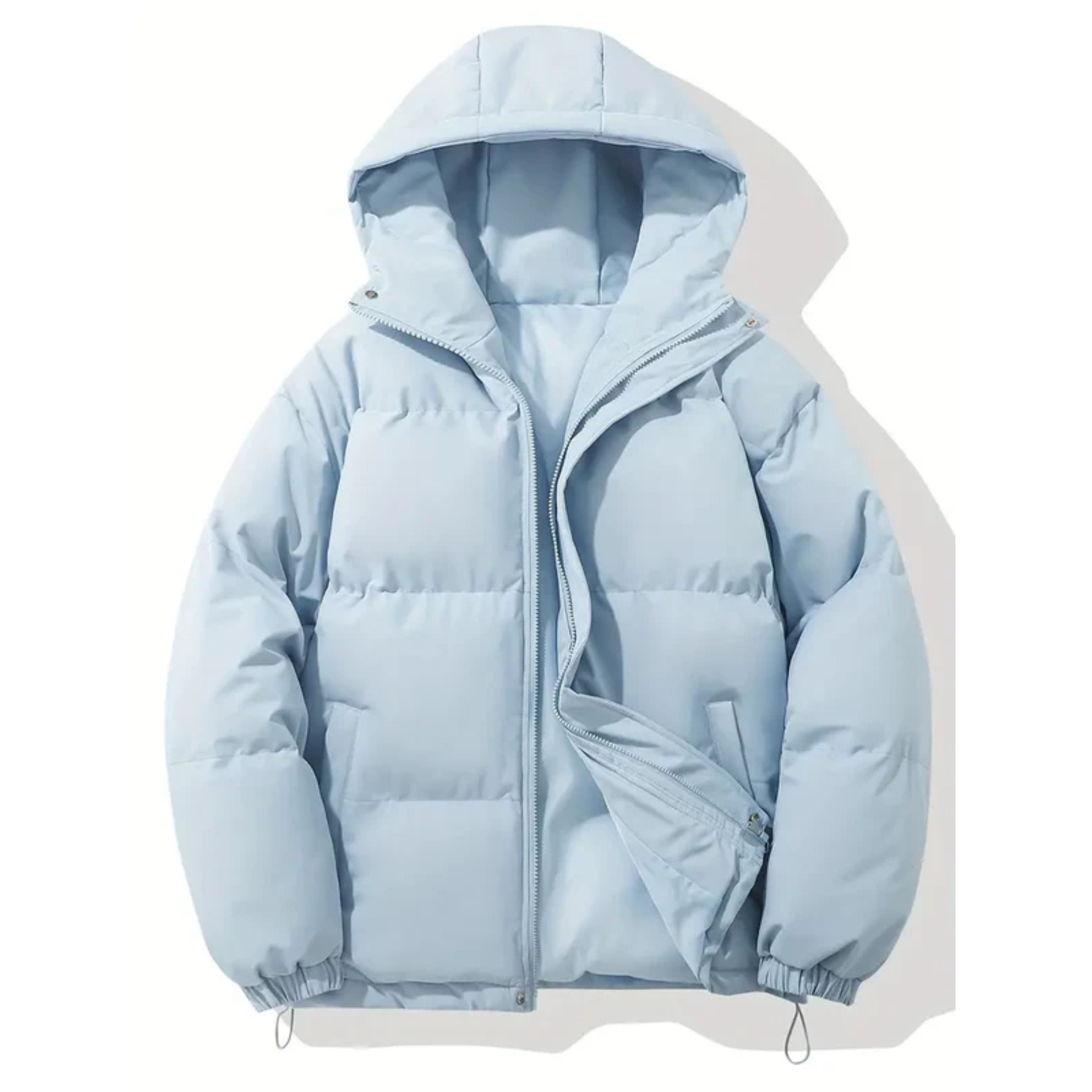 Puffer Jacket - Men's Warm Hooded Winter Down Jacket-Puffer Jacket-Chaps London-Light Blue-S-Chaps London