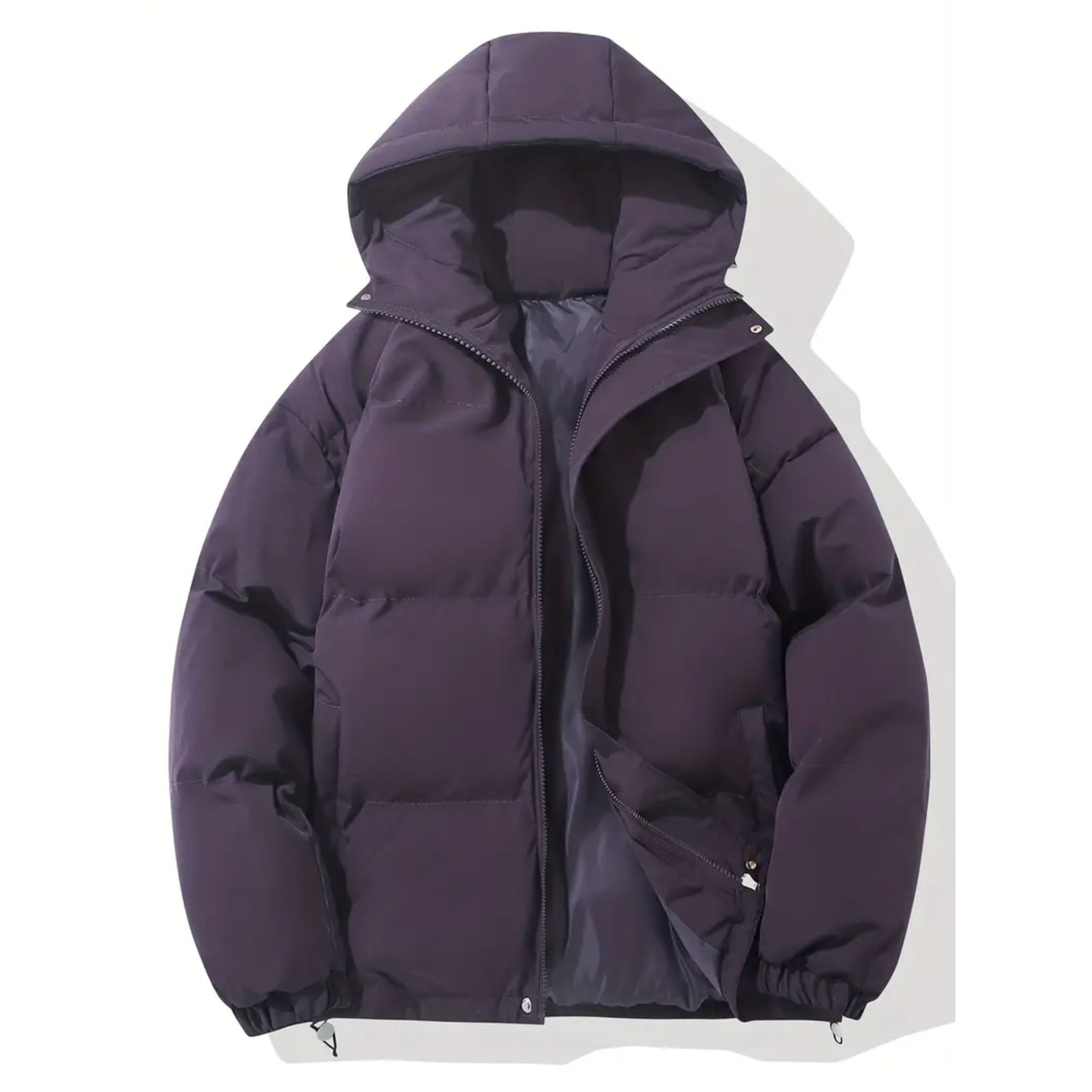 Puffer Jacket - Men's Warm Hooded Winter Down Jacket-Puffer Jacket-Chaps London-Purple-S-Chaps London