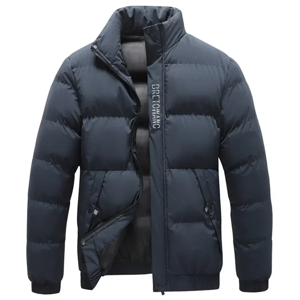 Puffer Jacket - Padded Warm Men's Winter Jacket-Winterjas heren-Chaps London-Navy Blue-S-Chaps London