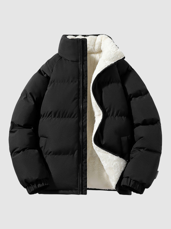 Puffer Jacket | Warm | Fleece Lined | Winter Jacket | Men's Padded Jacket-Puffer Jackets-Chaps London-Black-M-Chaps London