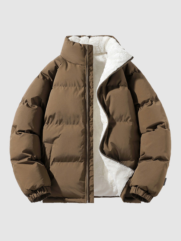 Puffer Jacket | Warm | Fleece Lined | Winter Jacket | Men's Padded Jacket-Puffer Jackets-Chaps London-Brown-M-Chaps London