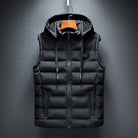 Puffer Vest - Hooded - Sleeveless - Quilted Vest - Men's Winter Vest-Jacken-Chaps London-Black-M-Chaps London