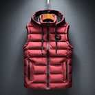 Puffer Vest - Hooded - Sleeveless - Quilted Vest - Men's Winter Vest-Jacken-Chaps London-Red-M-Chaps London