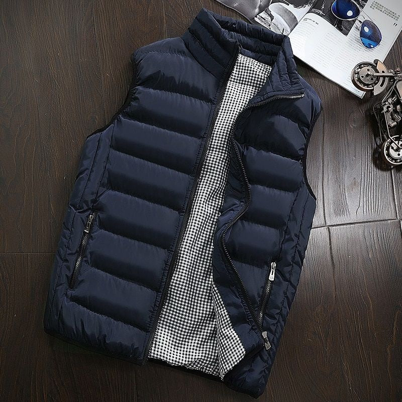 Puffer Vest - Men's Zip-Up Winter Bodywarmer Winter Gilet-Chaps London-Navy Blue-s-Chaps London