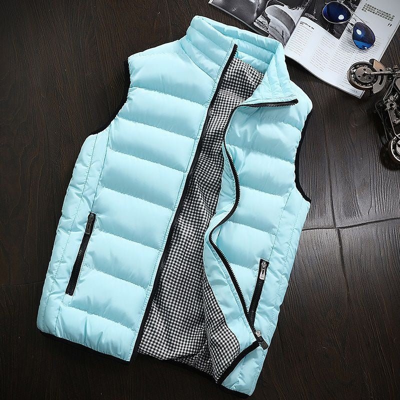 Puffer Vest - Men's Zip-Up Winter Bodywarmer Winter Gilet-Chaps London-Turquoise-s-Chaps London