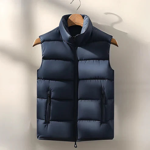 Puffer Vest | Sleeveless | Bodywarmer | Winter Vest | Men's Gilet-Chaps London-Navy Blue-XS-Chaps London