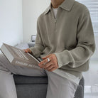 Quarter Zip Jumper | Collared | Half Zip | Knitted Sweater | Men's Knitwear-Sweaters-Chaps London-Chaps London