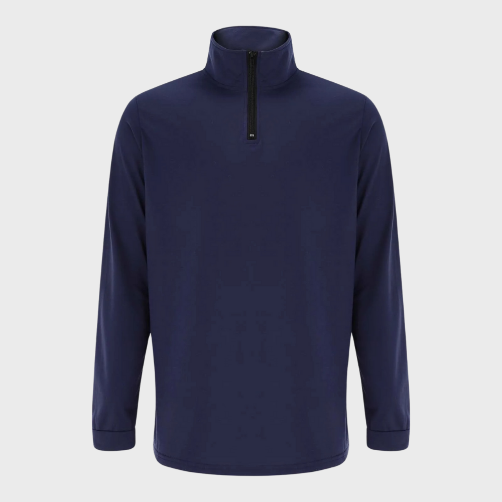 Quarter Zip Jumper - Long Sleeve Men's Pullover-Sweaters-Chaps London-Chaps London