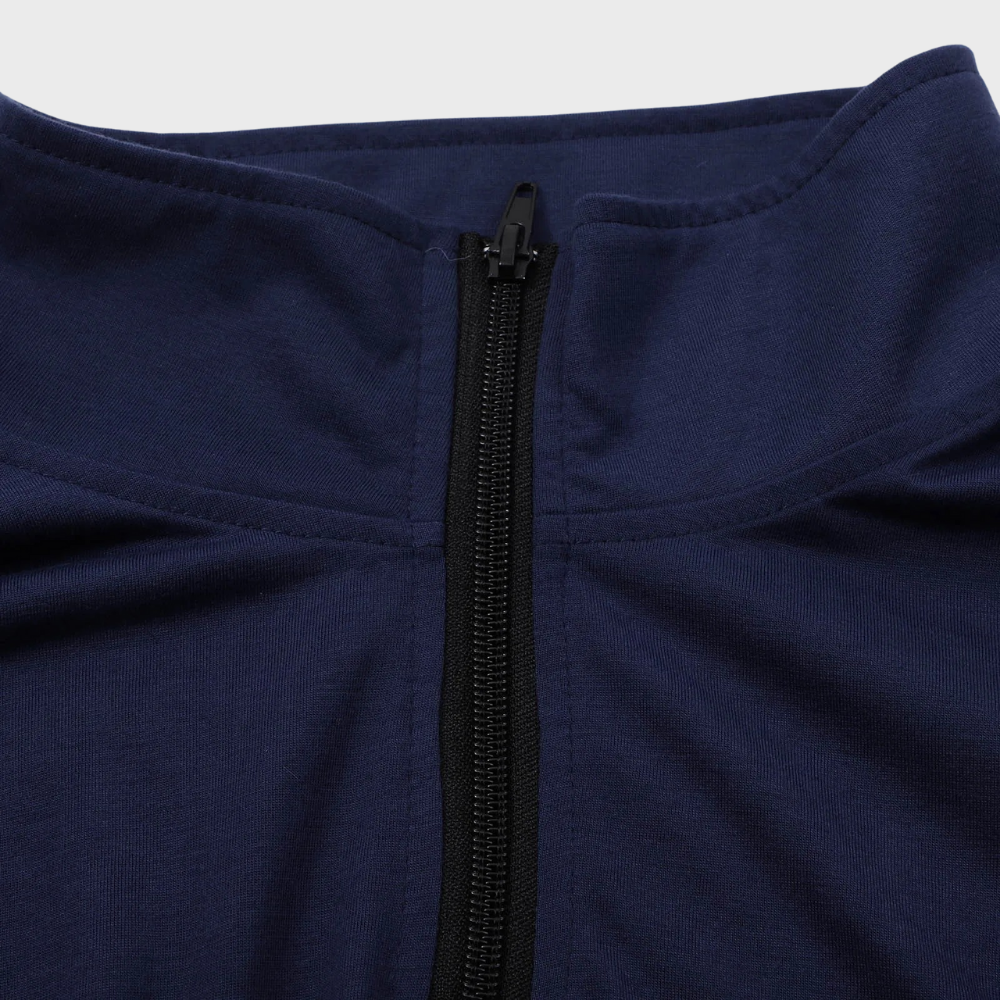Quarter Zip Jumper - Long Sleeve Men's Pullover-Sweaters-Chaps London-Chaps London