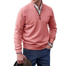 Quarter Zip Jumper - Men's Knitted Polo-Strickwaren-Chaps London-Pink-S-Chaps London
