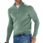 Quarter Zip Jumper - Men's Knitted Pullover-Sweaters-Chaps London-Green-S-Chaps London