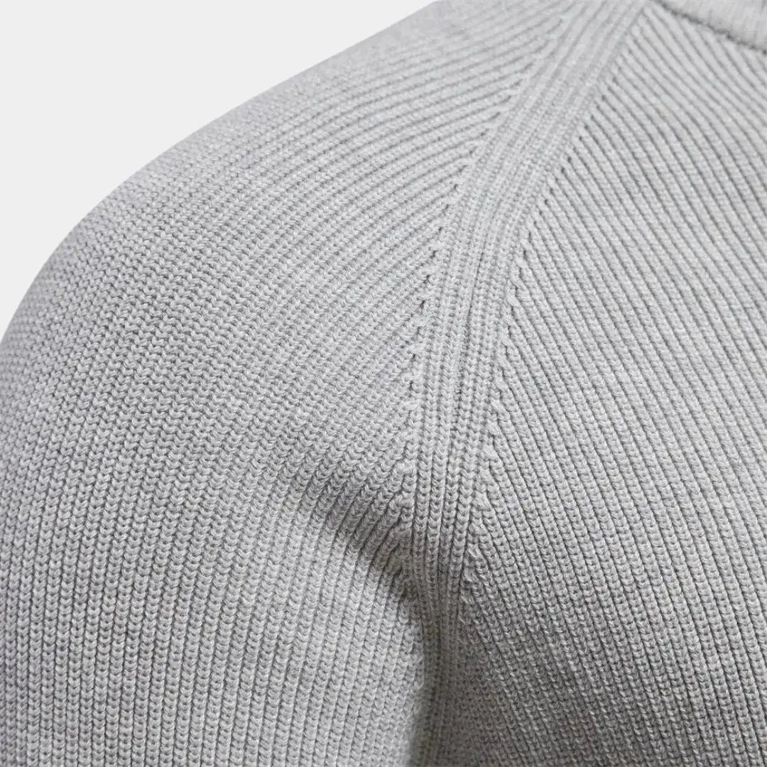 Quarter Zip Jumper - Men's Knitted Zip Neck Jumper-Half-Zip Sweater-Chaps London-Chaps London