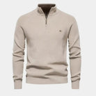 Quarter Zip Jumper - Men's Knitted Zip Neck Jumper-Half-Zip Sweater-Chaps London-Chaps London