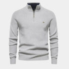 Quarter Zip Jumper - Men's Knitted Zip Neck Jumper-Half-Zip Sweater-Chaps London-Chaps London