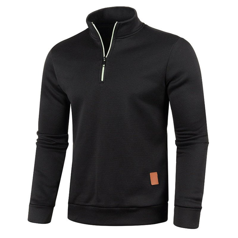 Quarter Zip Sweatshirt - Men's High Neck Pullover-Sweatshirts-Chaps London-Chaps London